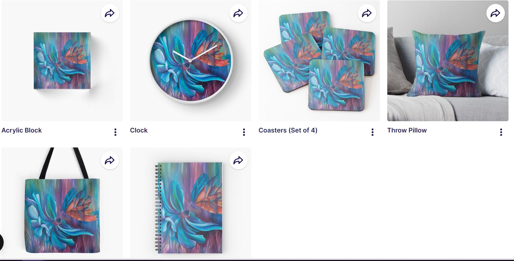 flower, anenome, on clocks, bags and notebooks available from redbubble